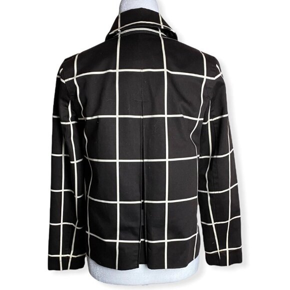 LAUREN Ralph Lauren Chocolate Brown Grid Print Blazer Jacket Lagenlook Sz P/P XS - Picture 7 of 9